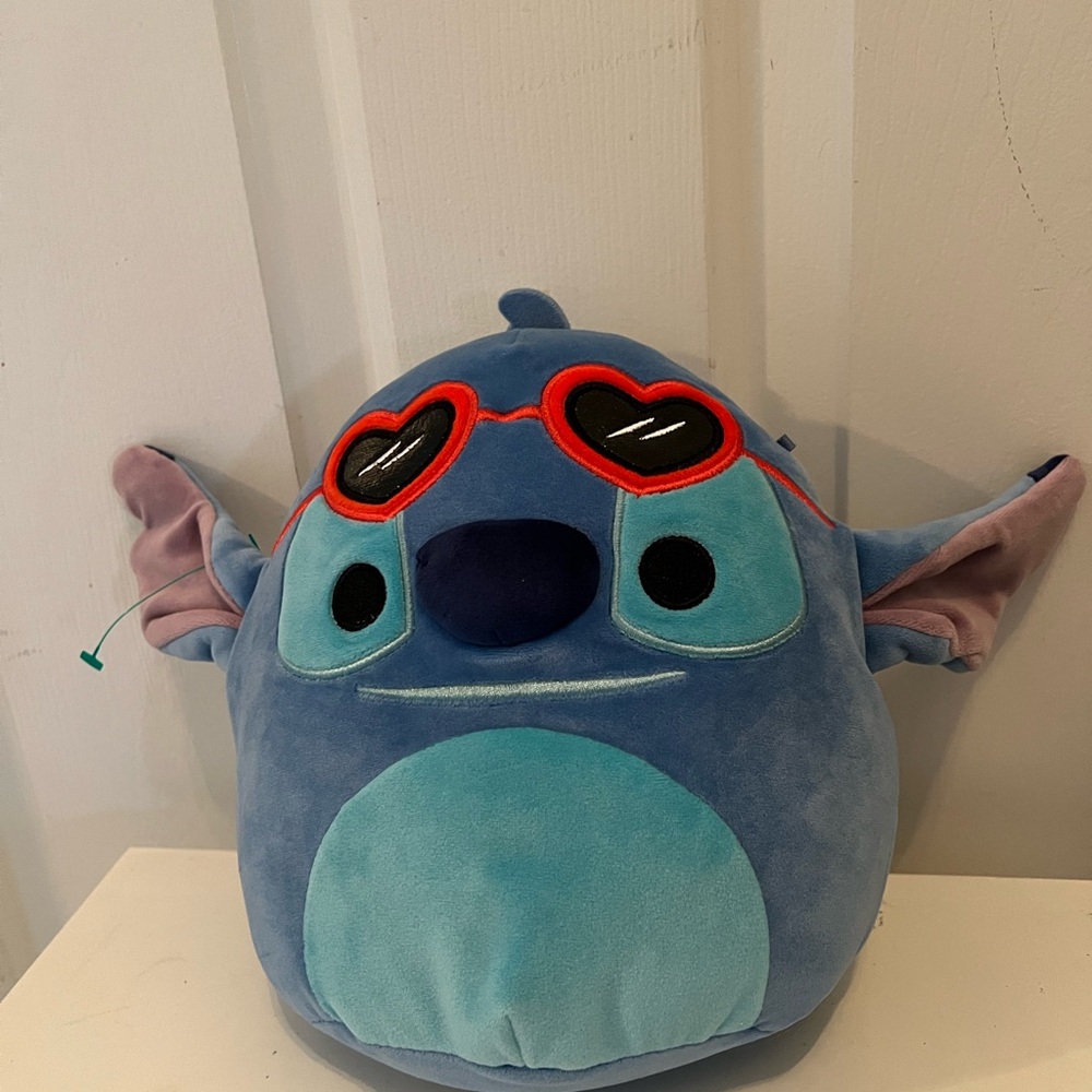 Squishmallows Disney Stitch Sweetheart with Red Heart glasses